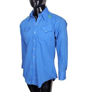 Vintage 60s Rockmount Ranch Wear Western Rockabilly Embroidered Pearl Snap Shirt